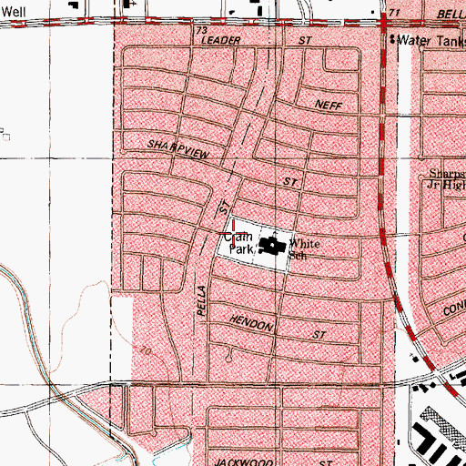 Topographic Map of Crain Park, TX