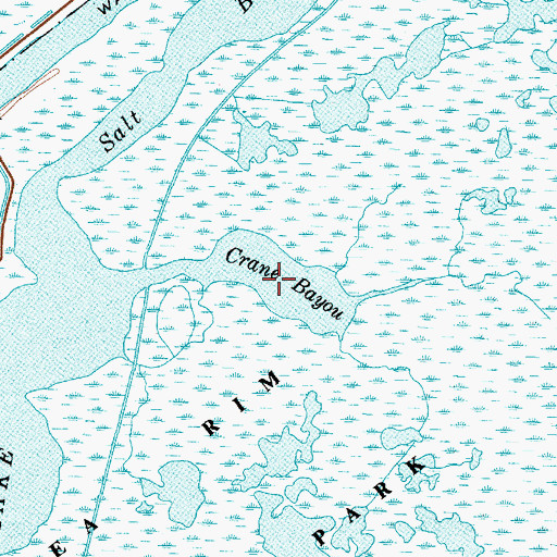 Topographic Map of Crane Bayou, TX