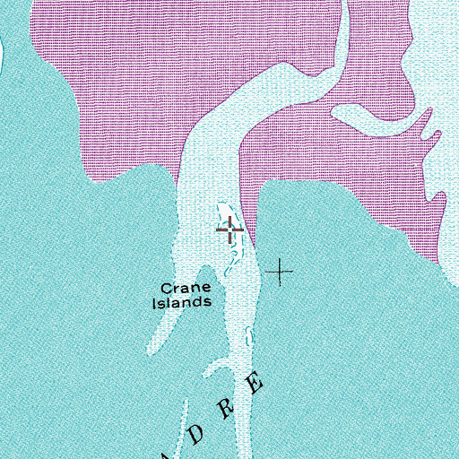 Topographic Map of Crane Islands, TX
