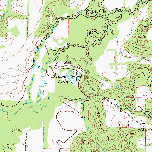 Topographic Map of Crane Lake, TX
