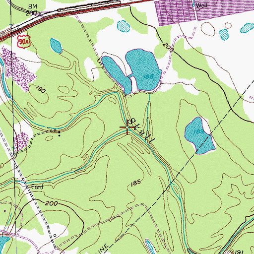 Topographic Map of Crasco Creek, TX