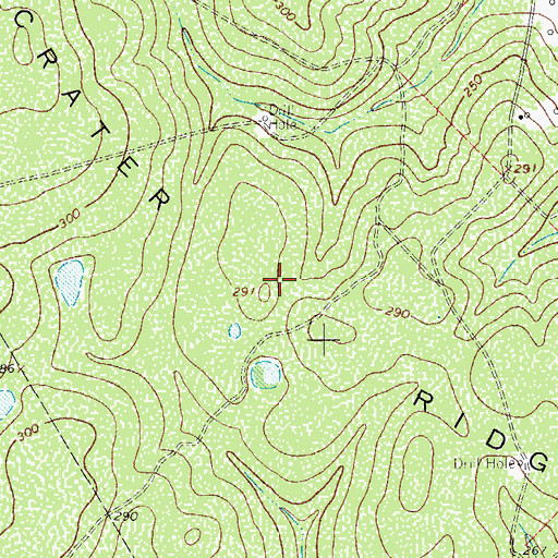 Topographic Map of Crater Ridge, TX