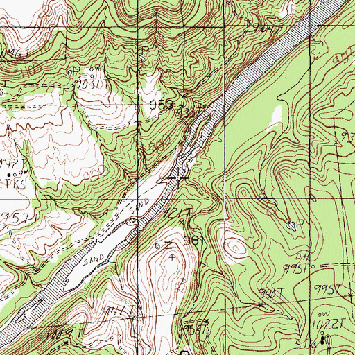 Topographic Map of Crawford Hollow, TX