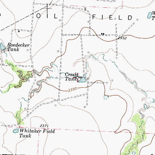 Topographic Map of Creek Tank, TX