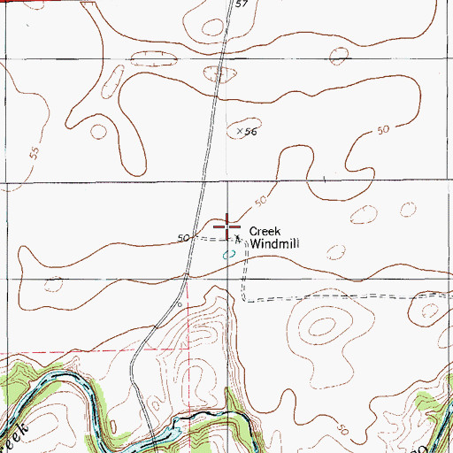 Topographic Map of Creek Windmill, TX