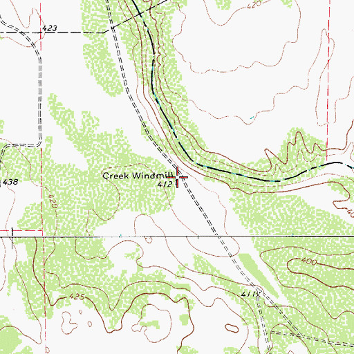 Topographic Map of Creek Windmill, TX