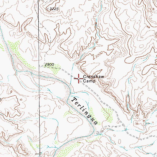 Topographic Map of Crenshaw Camp, TX