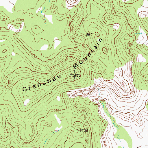 Topographic Map of Crenshaw Mountain, TX