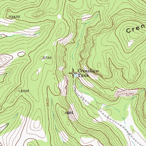 Topographic Map of Crenshaw Tank, TX