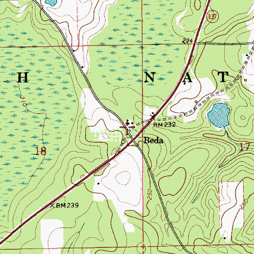 Topographic Map of Beda Church, AL
