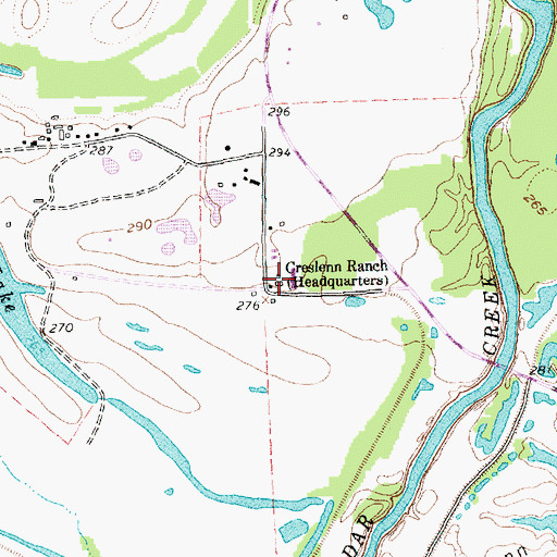 Topographic Map of Creslenn Ranch, TX