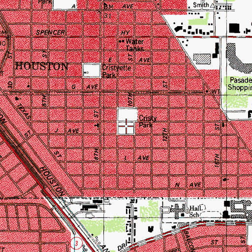 Topographic Map of Cristy Park, TX