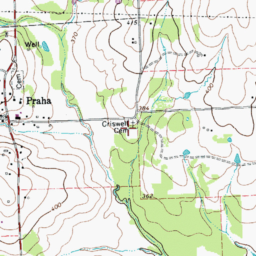 Topographic Map of Criswell Cemetery, TX