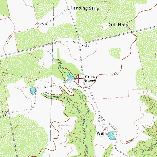 Topographic Map of Criswell Ranch, TX
