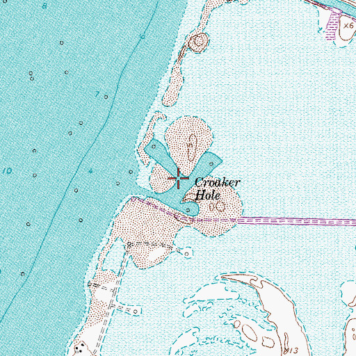 Topographic Map of Croaker Hole, TX