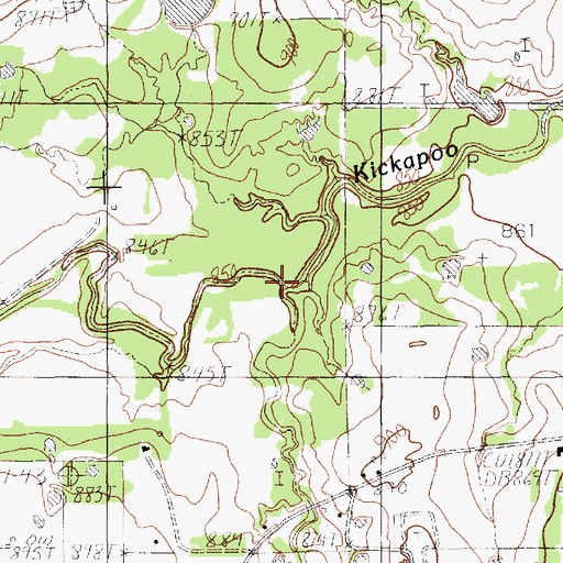 Topographic Map of Crockery Creek, TX