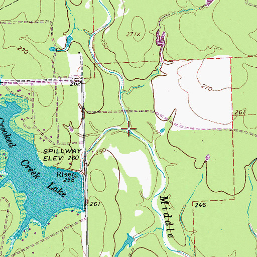 Topographic Map of Crooked Creek, TX