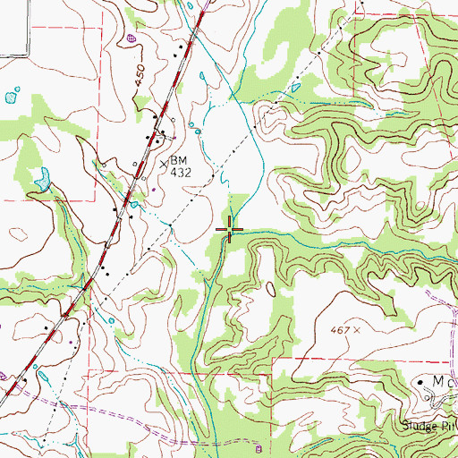 Topographic Map of Crooked Creek, TX
