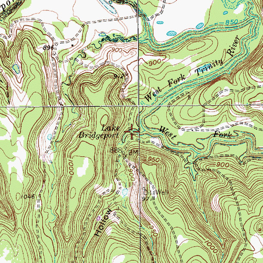 Topographic Map of Crooked Hollow, TX