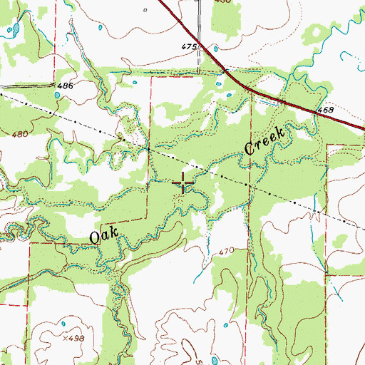 Topographic Map of Crooks Creek, TX