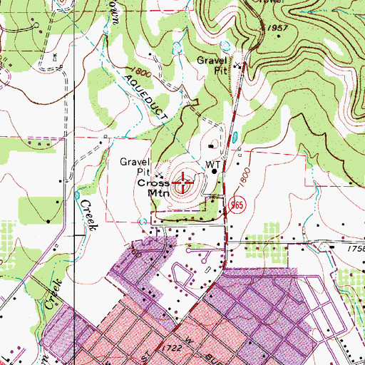 Topographic Map of Cross Mountain, TX