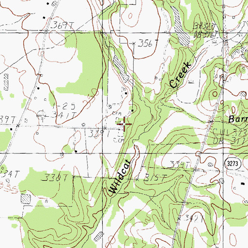 Topographic Map of Cross Roads School, TX