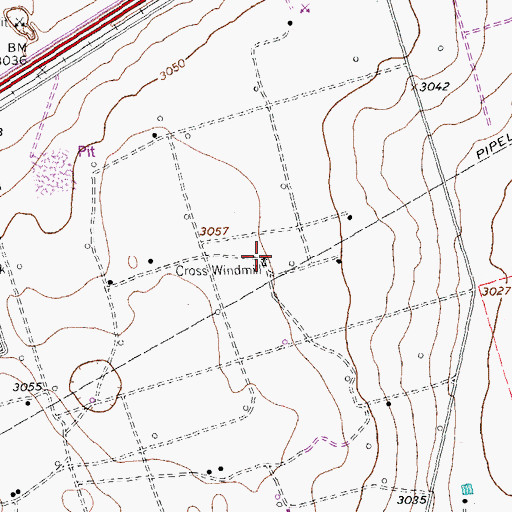 Topographic Map of Cross Windmill, TX