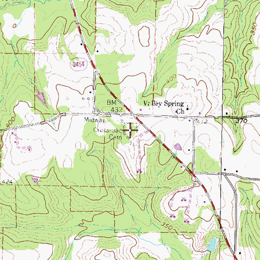 Topographic Map of Crossroad Cemetery, TX