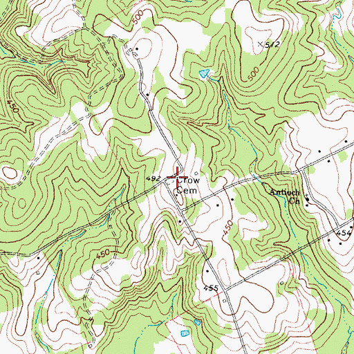 Topographic Map of Crow Cemetery, TX