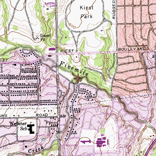 Topographic Map of Crow Creek, TX