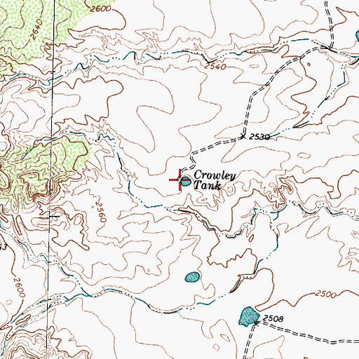 Topographic Map of Crowley Tank, TX