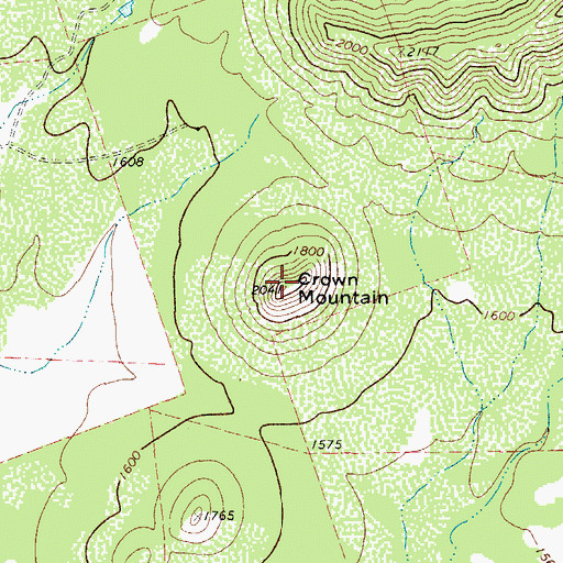 Topographic Map of Crown Mountain, TX