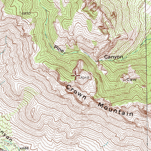 Topographic Map of Crown Mountain, TX