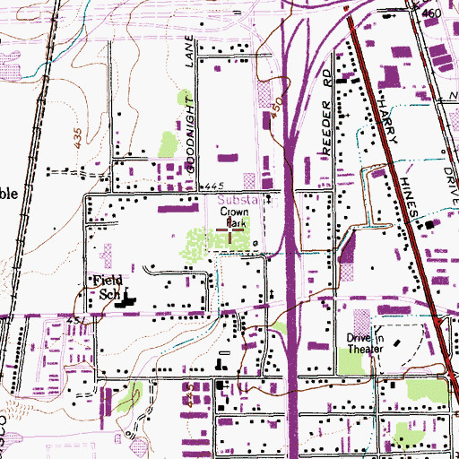 Topographic Map of Crown Park, TX