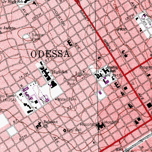 Topographic Map of Crump Park, TX