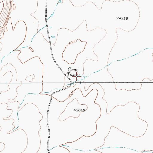 Topographic Map of Cruz Tank, TX