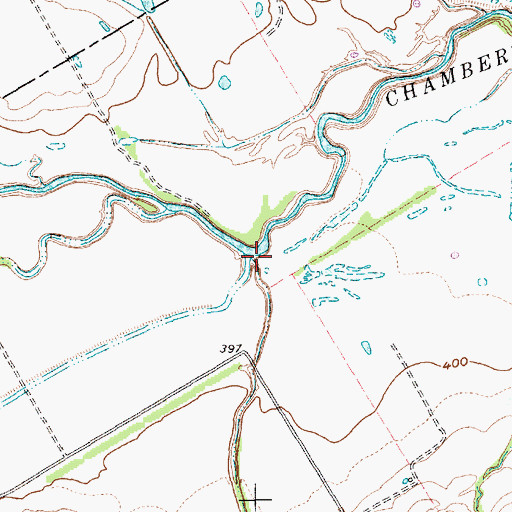 Topographic Map of Cryer Creek, TX
