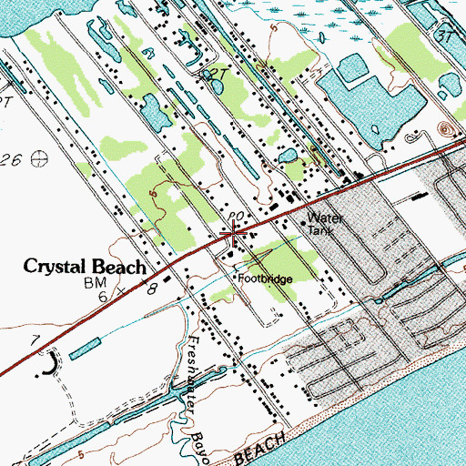 Topographic Map of Crystal Beach, TX