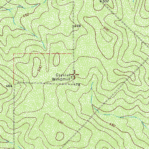 Topographic Map of Crystal Windmill, TX