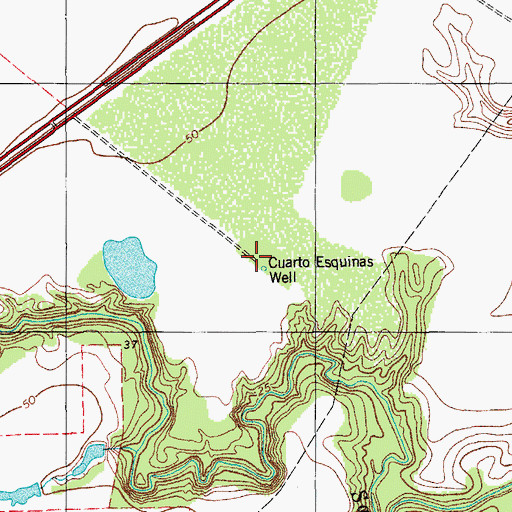Topographic Map of Cuarto Esquinas Well, TX