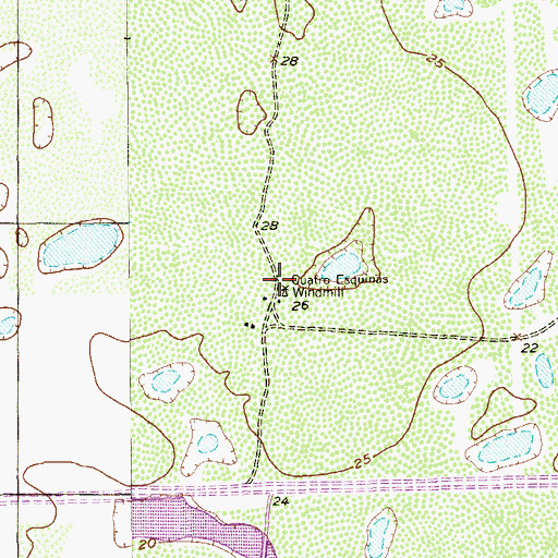 Topographic Map of Cuatro Esquinas Windmill, TX
