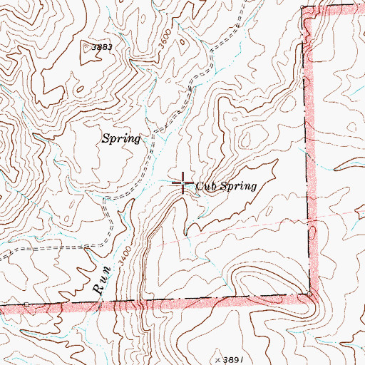 Topographic Map of Cub Spring, TX