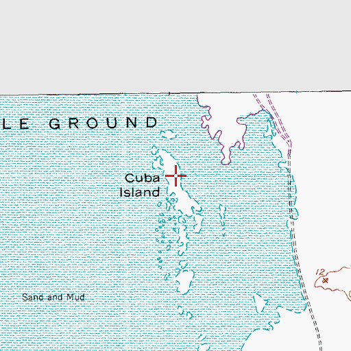 Topographic Map of Cuba Island, TX