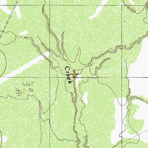 Topographic Map of Cuchara Creek, TX