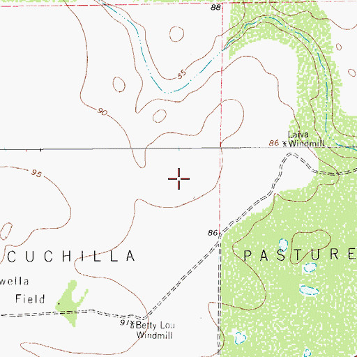 Topographic Map of Cuchilla Pasture, TX
