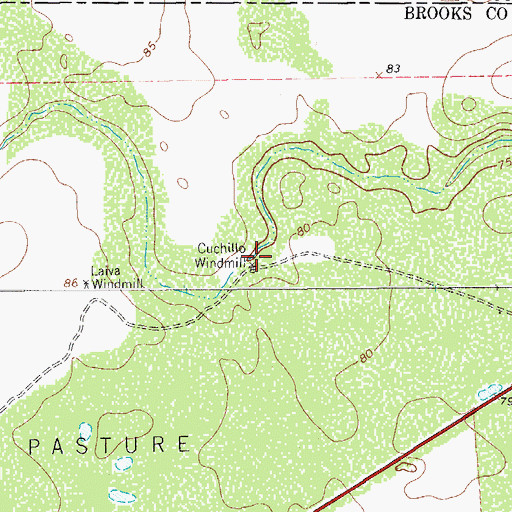 Topographic Map of Cuchillo Windmill, TX