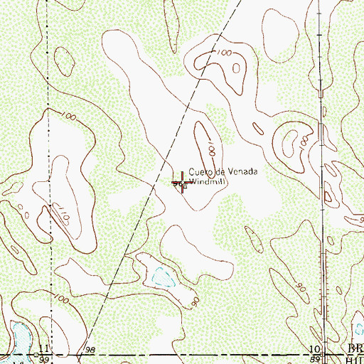 Topographic Map of Cuero de Venada Windmill, TX