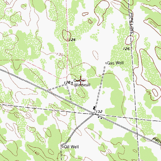 Topographic Map of Cuero Windmill, TX