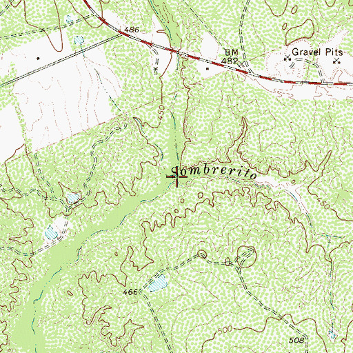 Topographic Map of Cuervo Creek, TX
