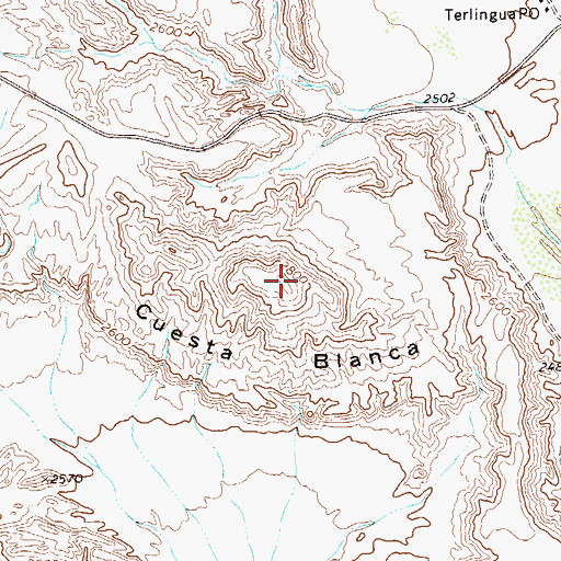 Topographic Map of Cuesta Blanca, TX